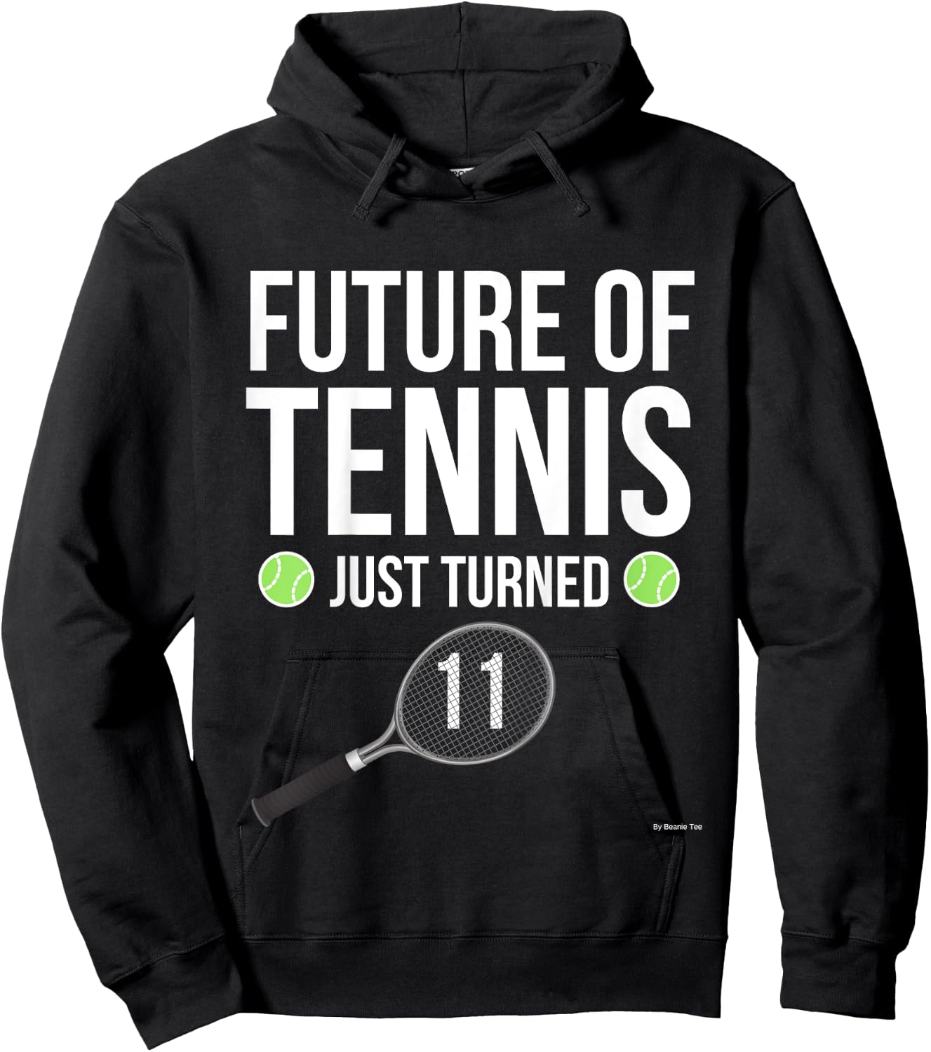Kids 11th Birthday Tennis T Shirt 11 Year Old Birthday Gift Hoodie - Hoodie | Black