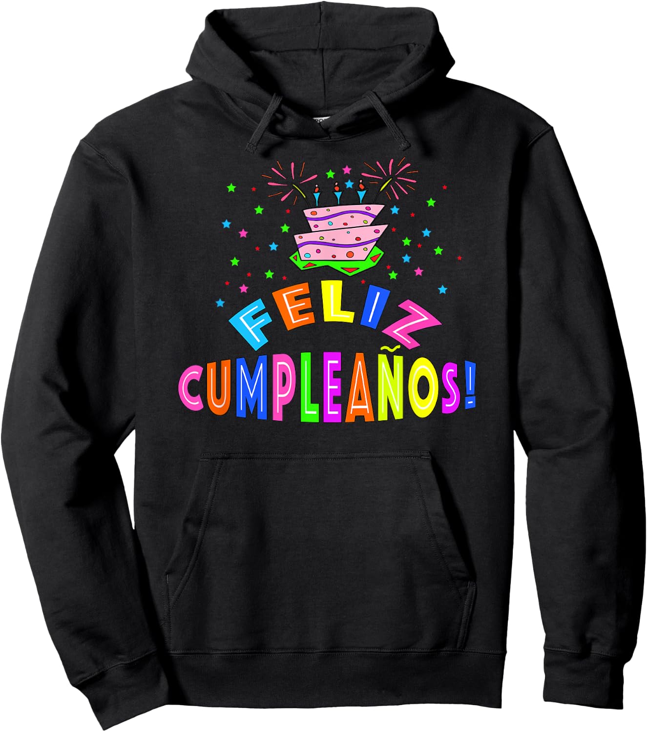 Feliz Cumpleanos Happy Birthday in Spanish Hoodie - Hoodie | Black