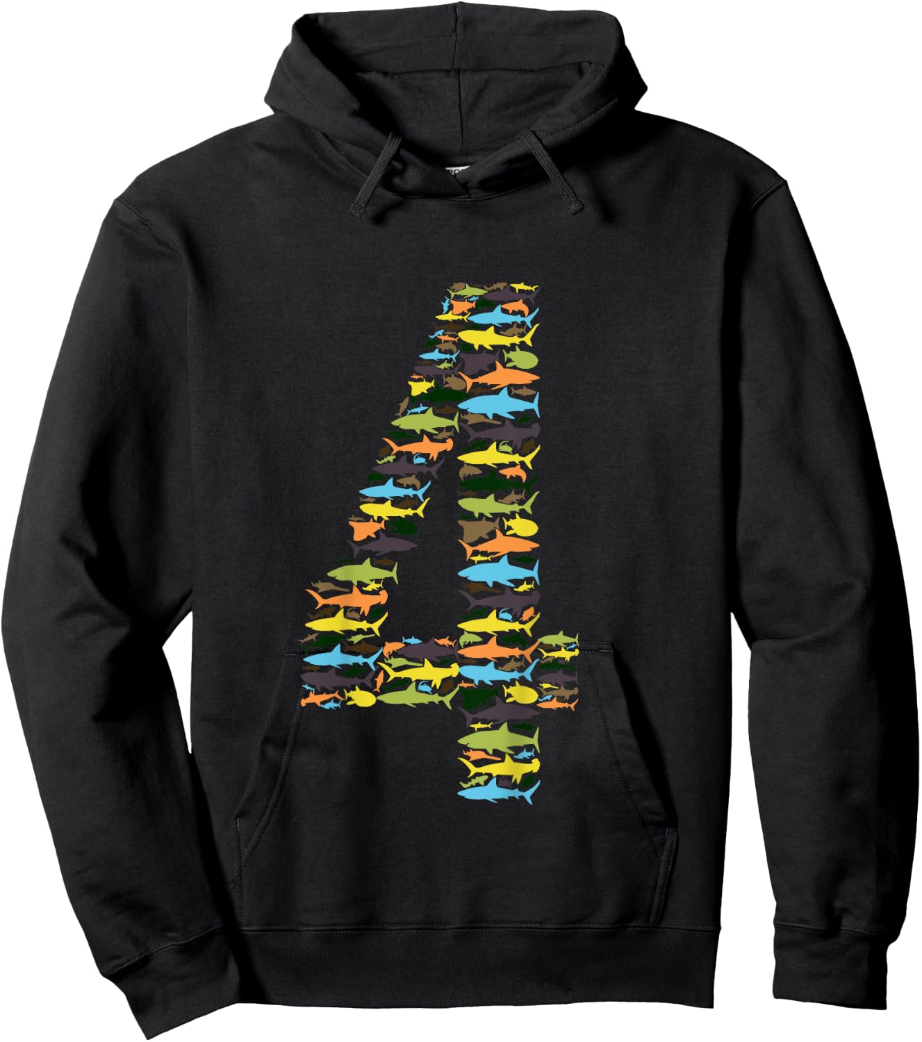 Types Of Sharks Birthday For 4 Year Old Boys & Girls Hoodie - Hoodie | Black
