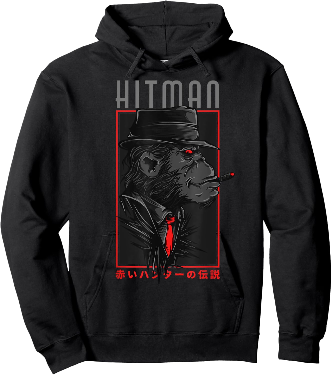 Japanese Gorilla Monkey Gang Gangsta Mafia Hitman Asian Hoodie - Hoodie | Black