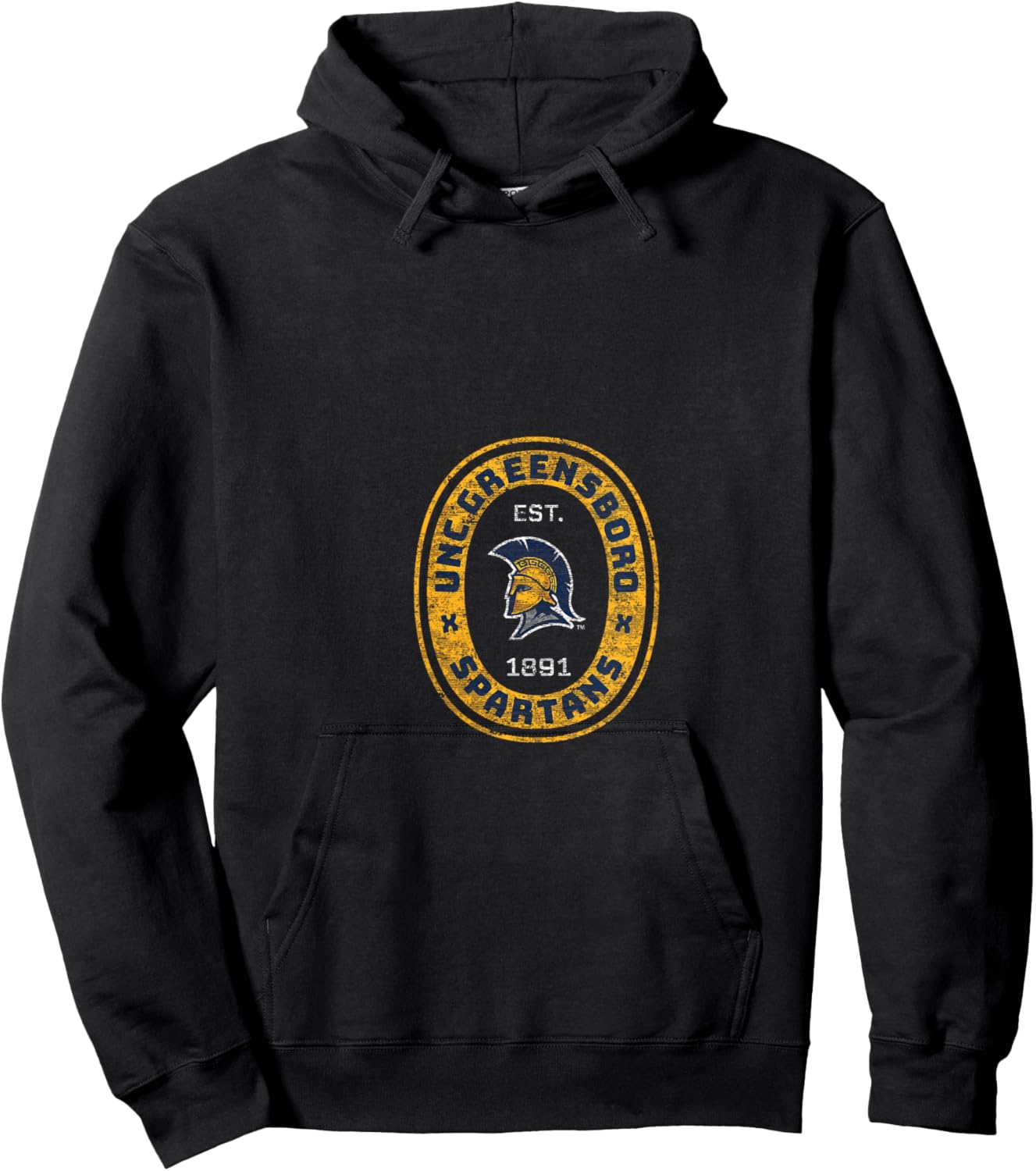 Women's UNC Greensboro UNCG Spartans Retro Crest Seal V-Neck Hoodie - Hoodie | Black