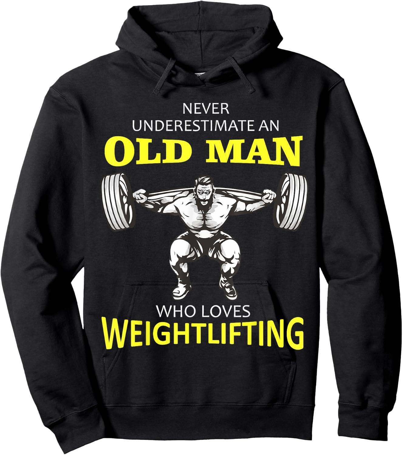 Old Man Weightlifting Hoodie - Hoodie | Black