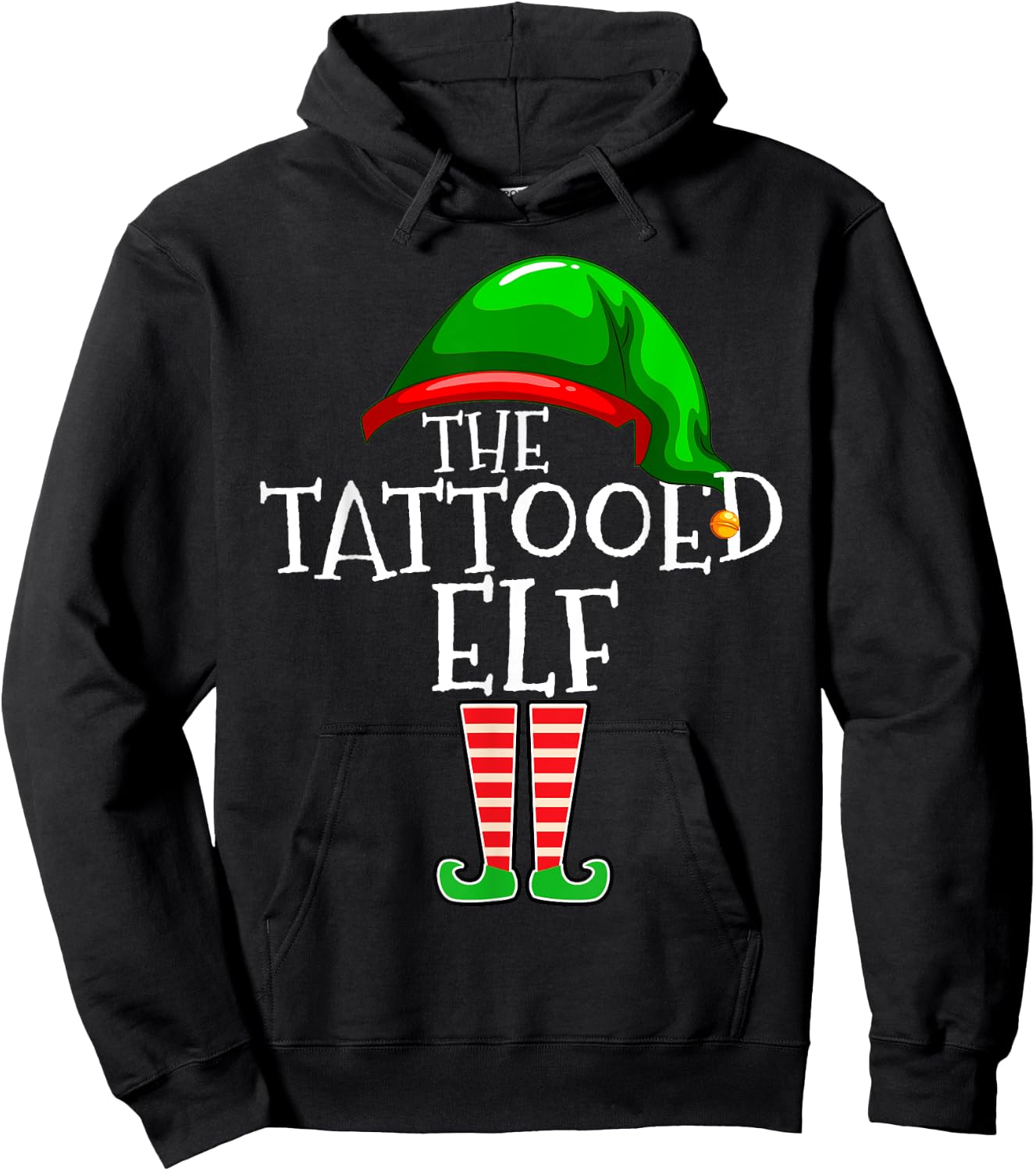 Tattooed Elf Family Matching Group Christmas Tattoo Hoodie - Hoodie | Black