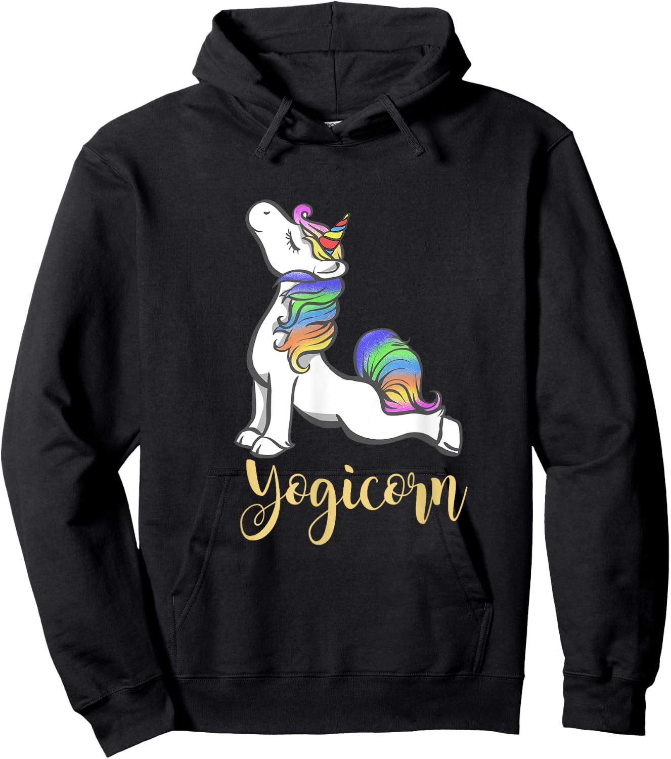 Women Yogicorn Unicorn Yoga Hoodie - Hoodie | Black