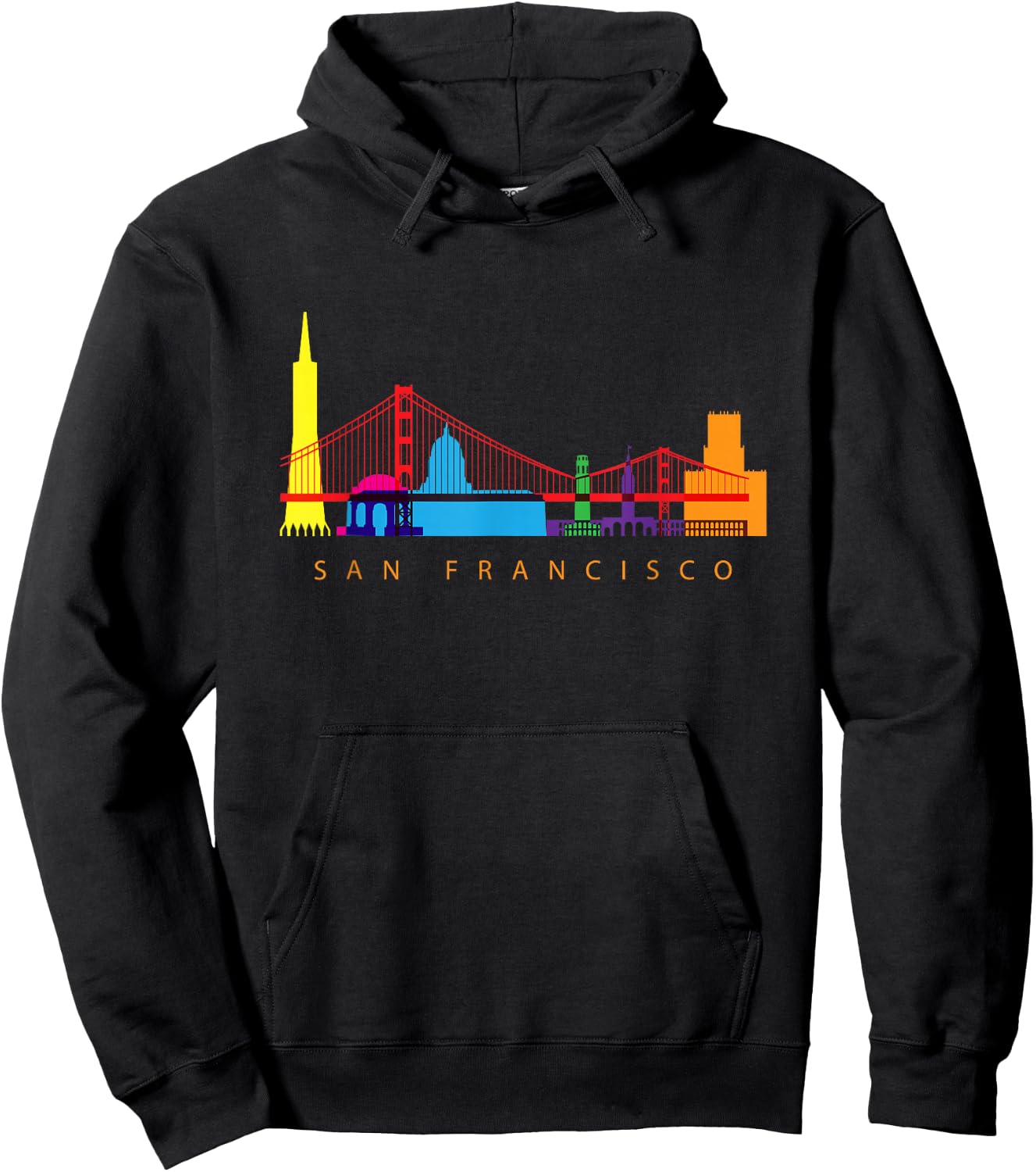 San Francisco, California, USA Skyline Souvenir Hoodie - Hoodie | Black