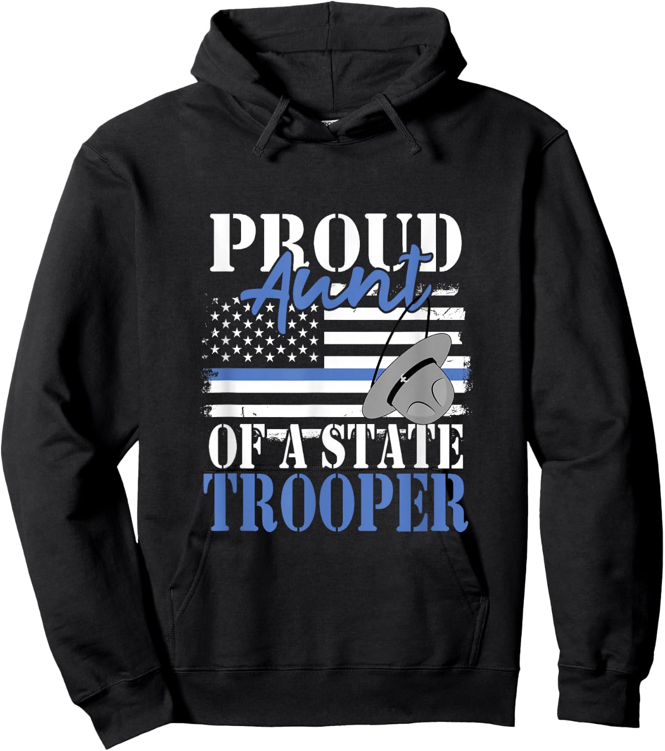 Proud Aunt of a State Trooper Police Officer Graduation Hoodie - Hoodie | Black