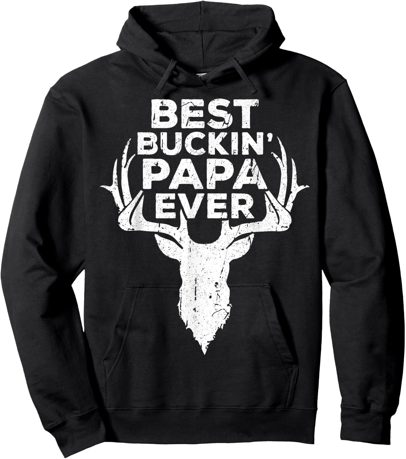 Best Buckin' Papa Ever Shirt Men Hunting Fathers Day Hoodie - Hoodie | Black
