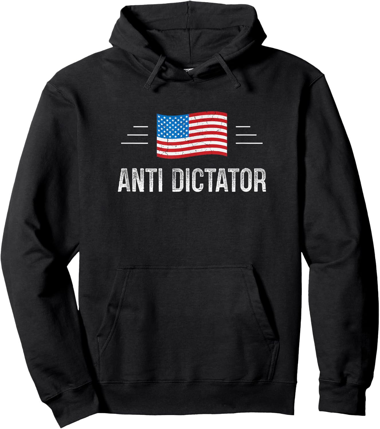 Anti Dictator - Vintage Style Hoodie - Hoodie | Black