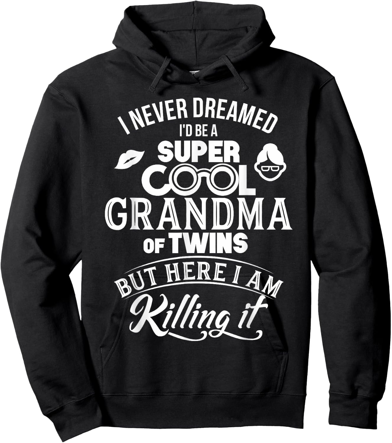Super Cool Grandma Of Twins Mothers Day Shirt Gifts Hoodie - Hoodie | Black