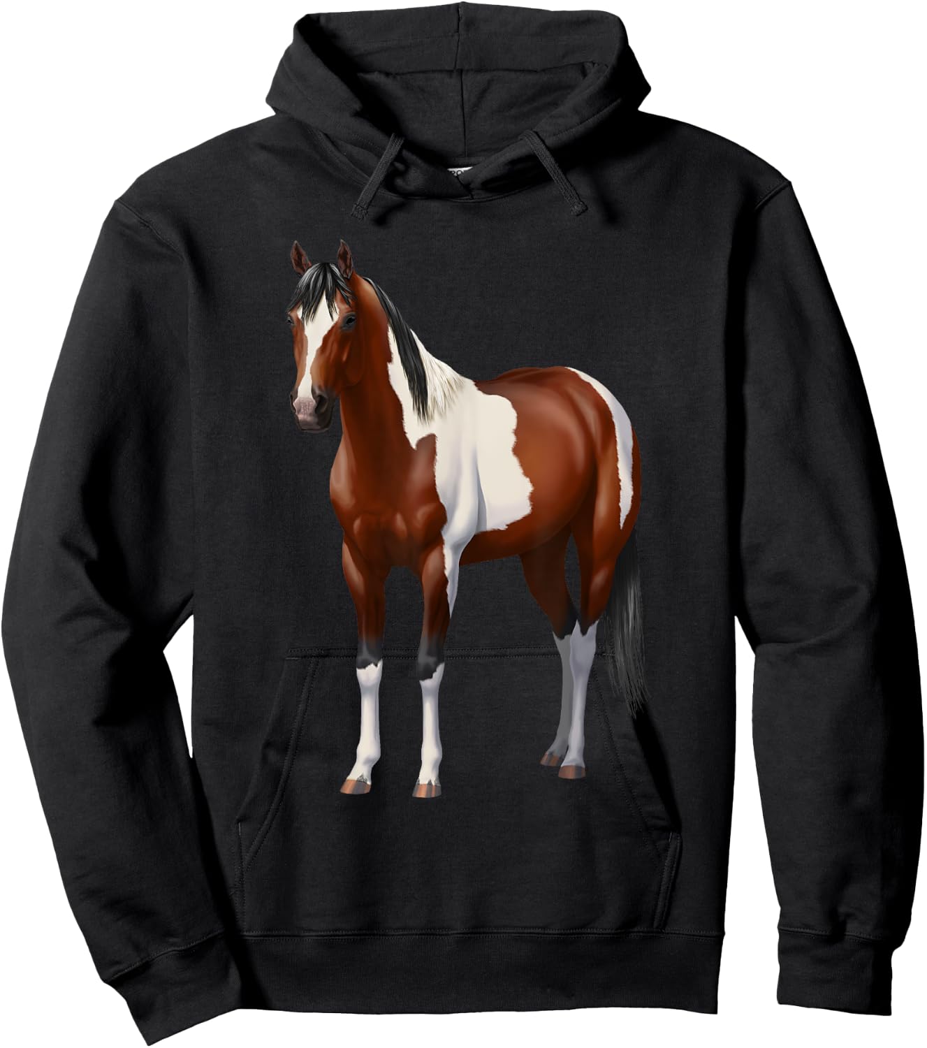 Beautiful Brown Bay Pinto Paint Horse Lover Gift Hoodie - Hoodie | Black