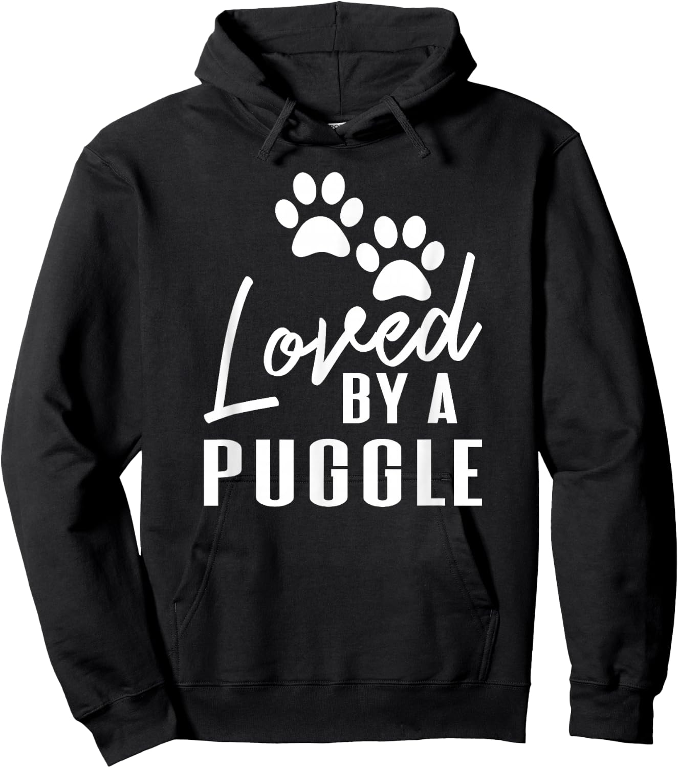 Loved By A Puggle Dog Mom or Dog Dad Hoodie - Hoodie | Black