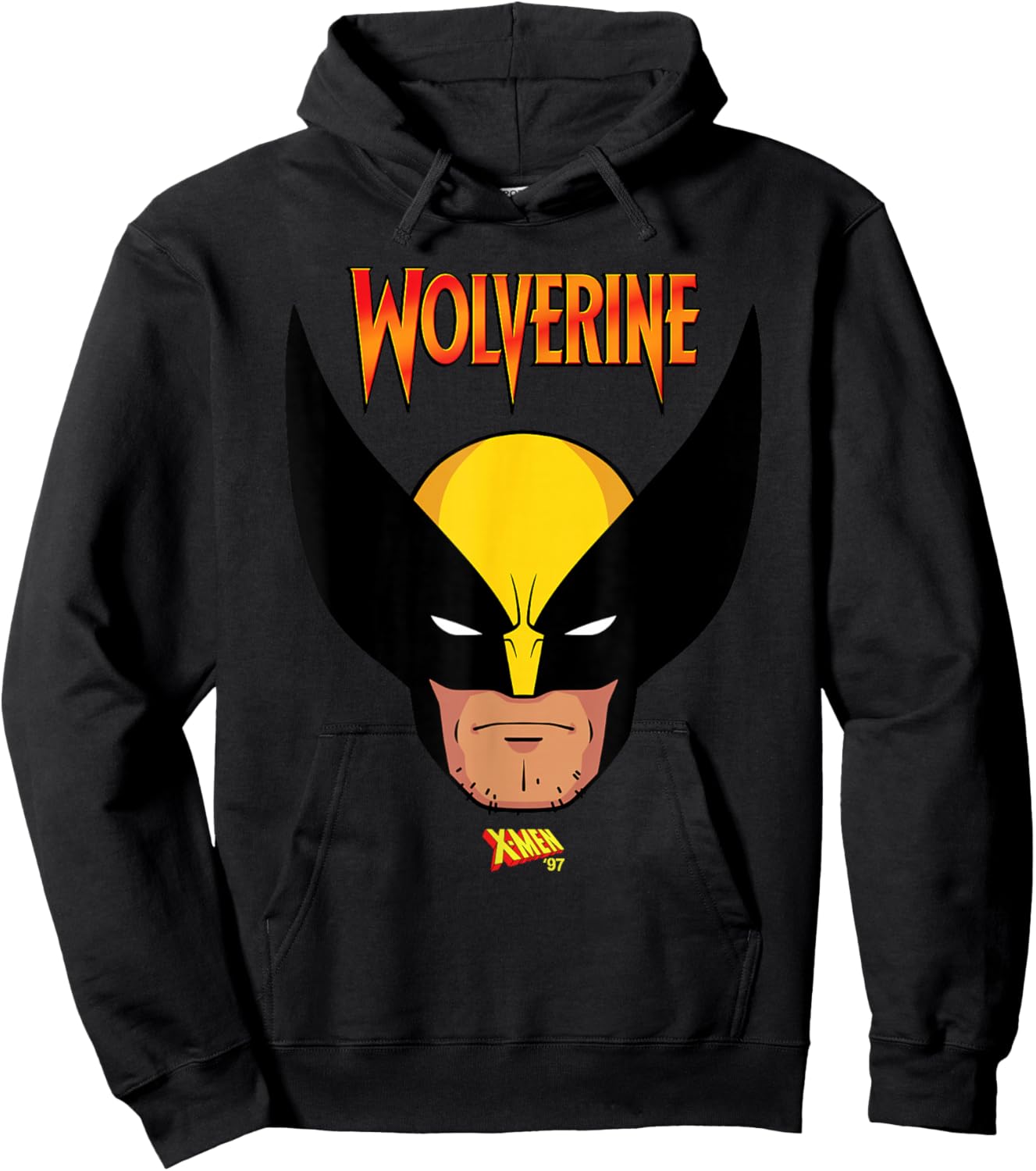 Marvel X-Men '97 Wolverine Logan Mutant Hero Big Face Hoodie - Hoodie | Black