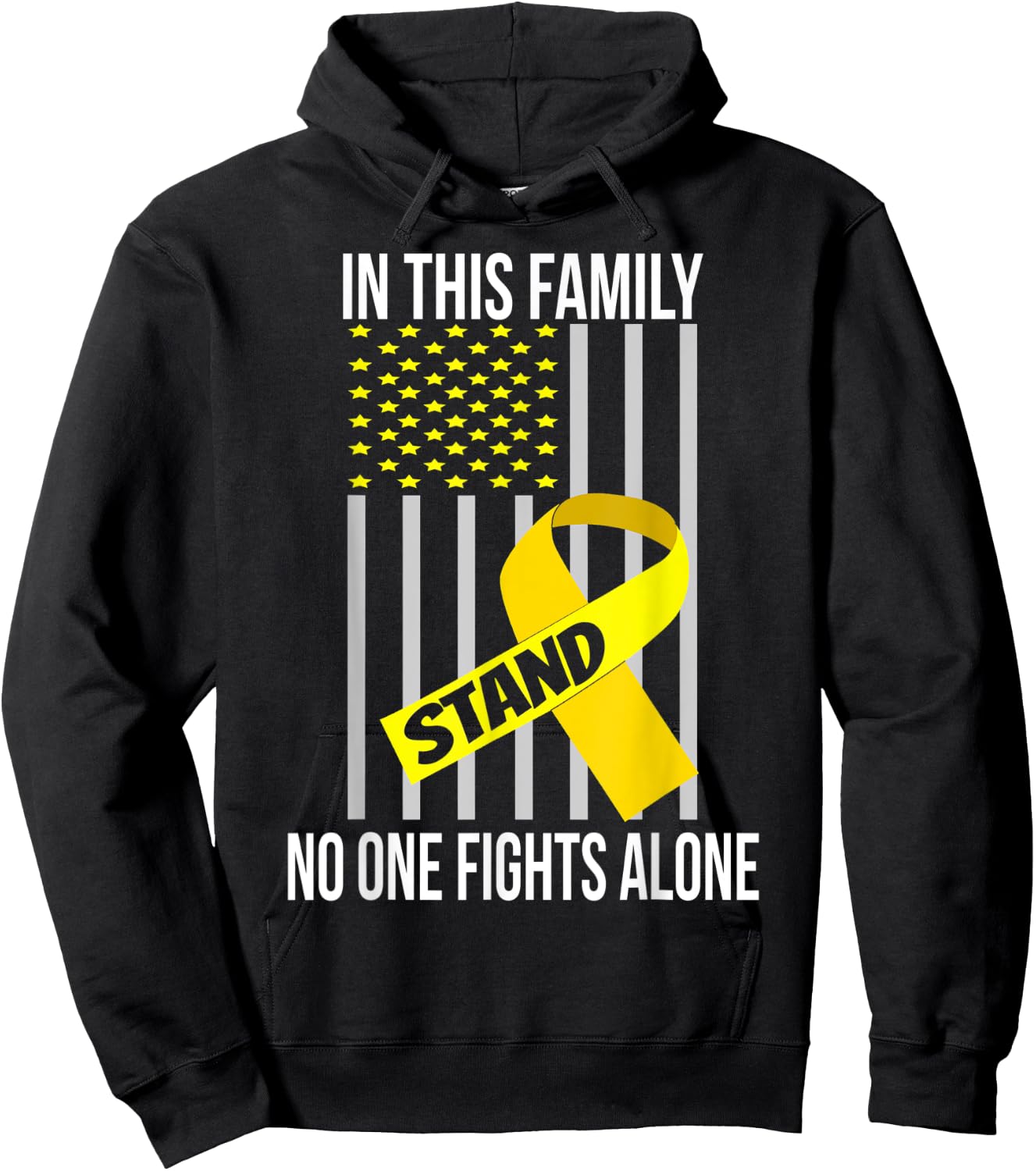USA Flag Spina Bifida Ribbon Spina Bifida Awareness Hoodie - Hoodie | Black