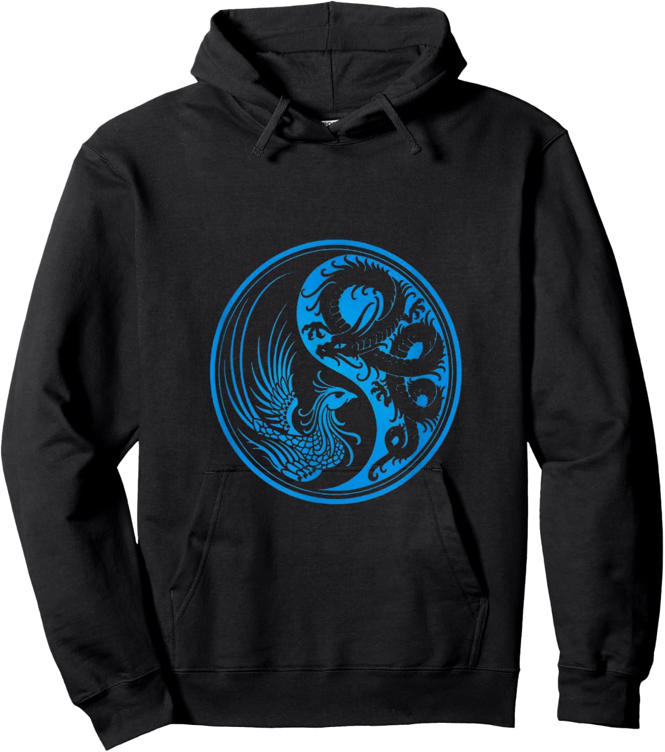 Dragon Phoenix Ying Yang Hoodie - Hoodie | Black