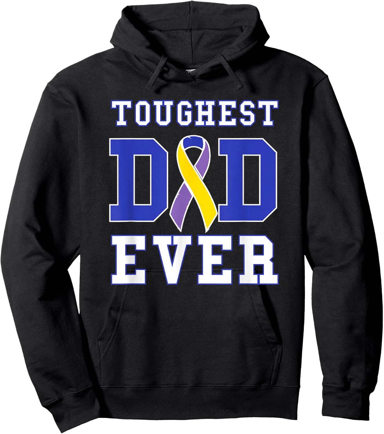 Toughest Dad Ever - Bladder Cancer Awareness Ribbon Hoodie - Hoodie | Black