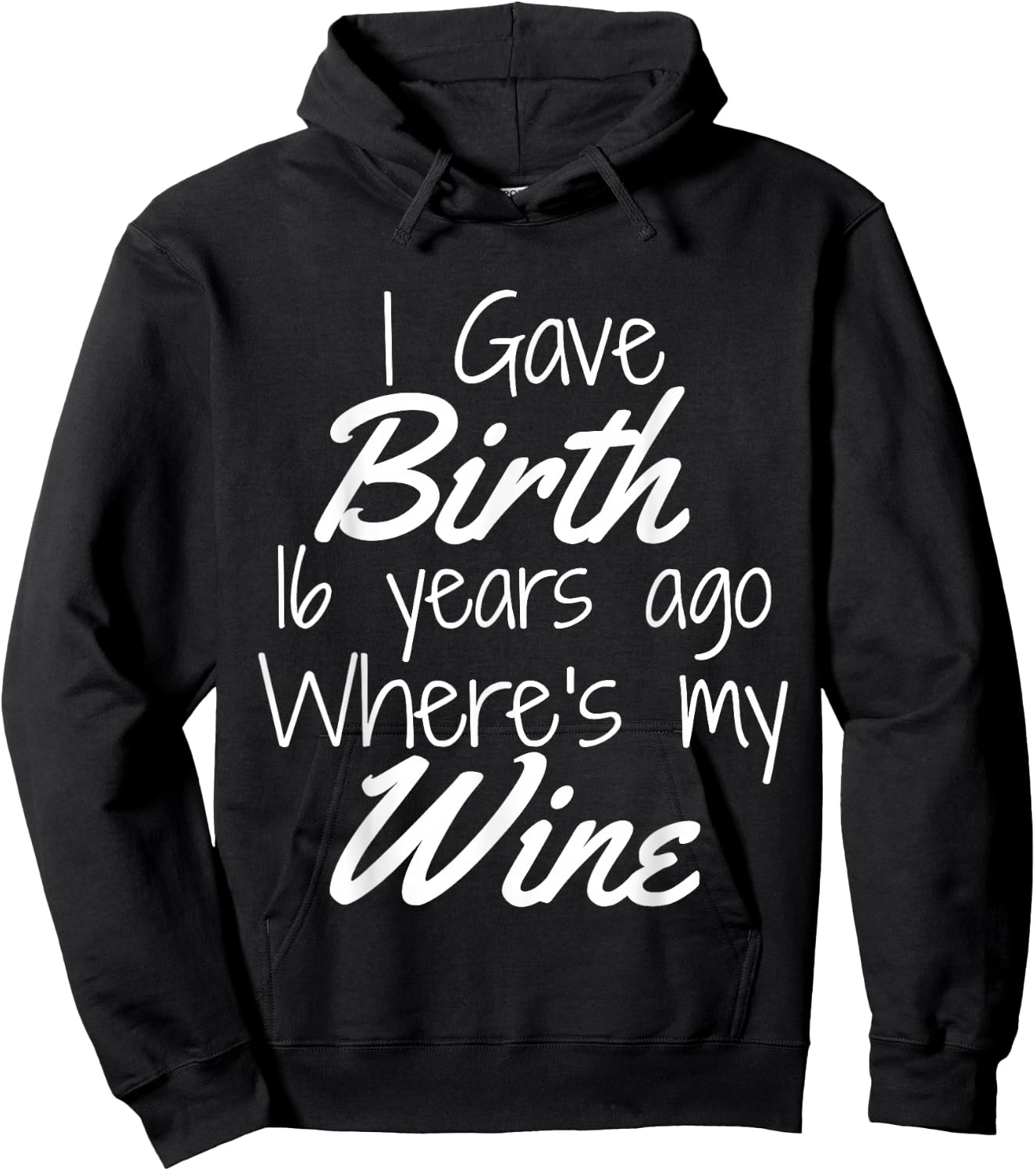 Mom Wine Shirt Mom Birthday Girl Boy 16th 16 Year Old Party Hoodie - Hoodie | Black