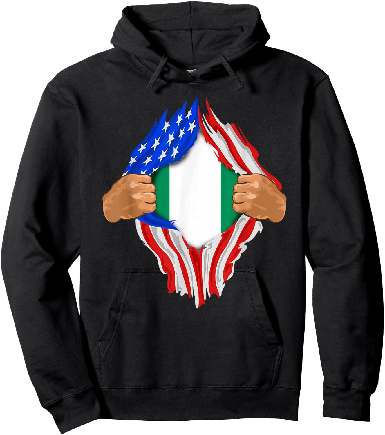 Nigerian Blood Inside Me | Nigeria Flag Gift Hoodie - Hoodie | Black