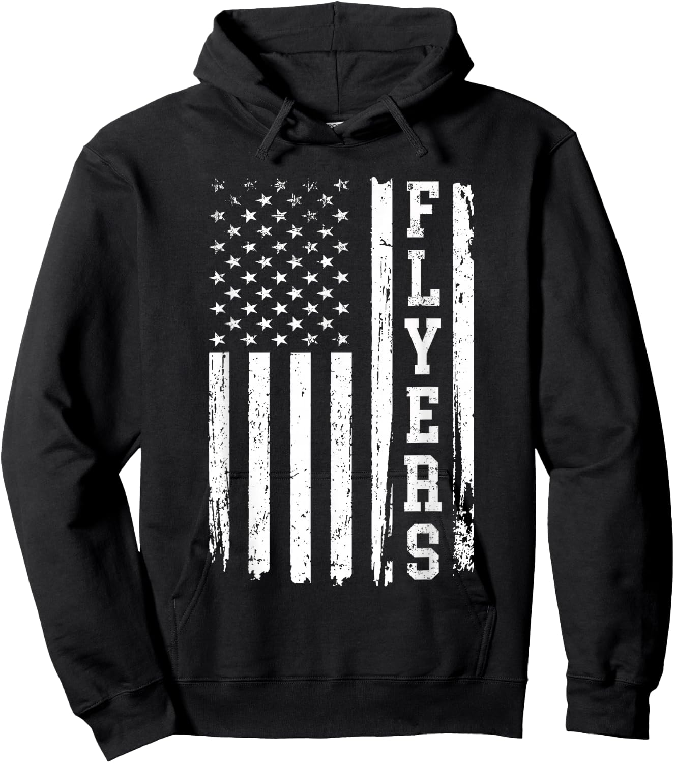 Flyers US Flag Vintage Gift Women Boys Girls Kids Hoodie - Hoodie | Black