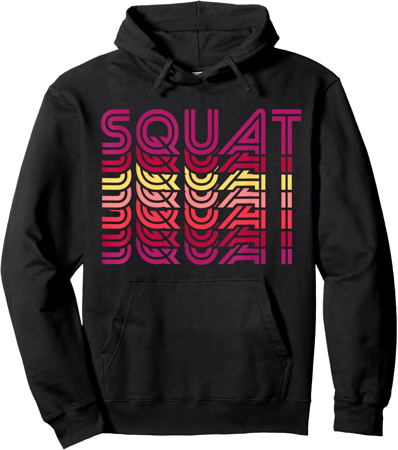 Squat Retro Vintage Funny Fitness Workout Gym Exercise Hoodie - Hoodie | Black