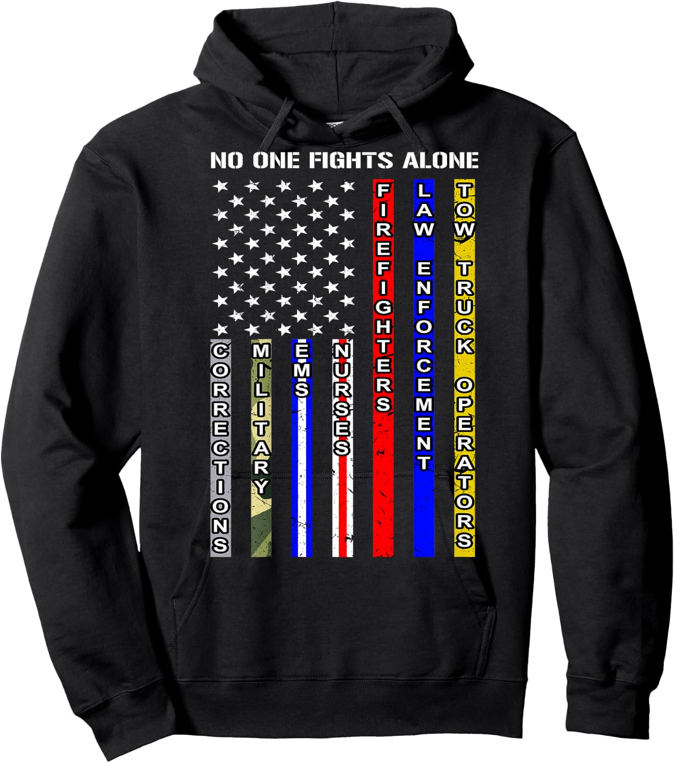 No One Fights Alone Shirt Hoodie - Hoodie | Black