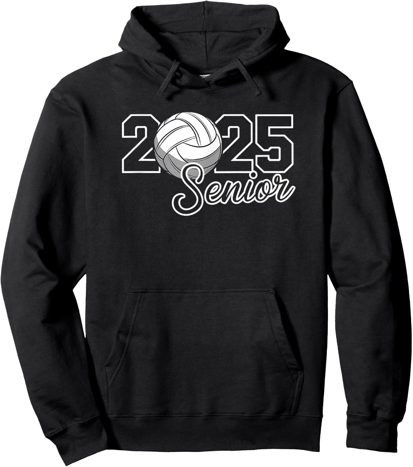 Senior 2025 Volleyball Mom High School Graduation Outfit Fun Hoodie - Hoodie | Black