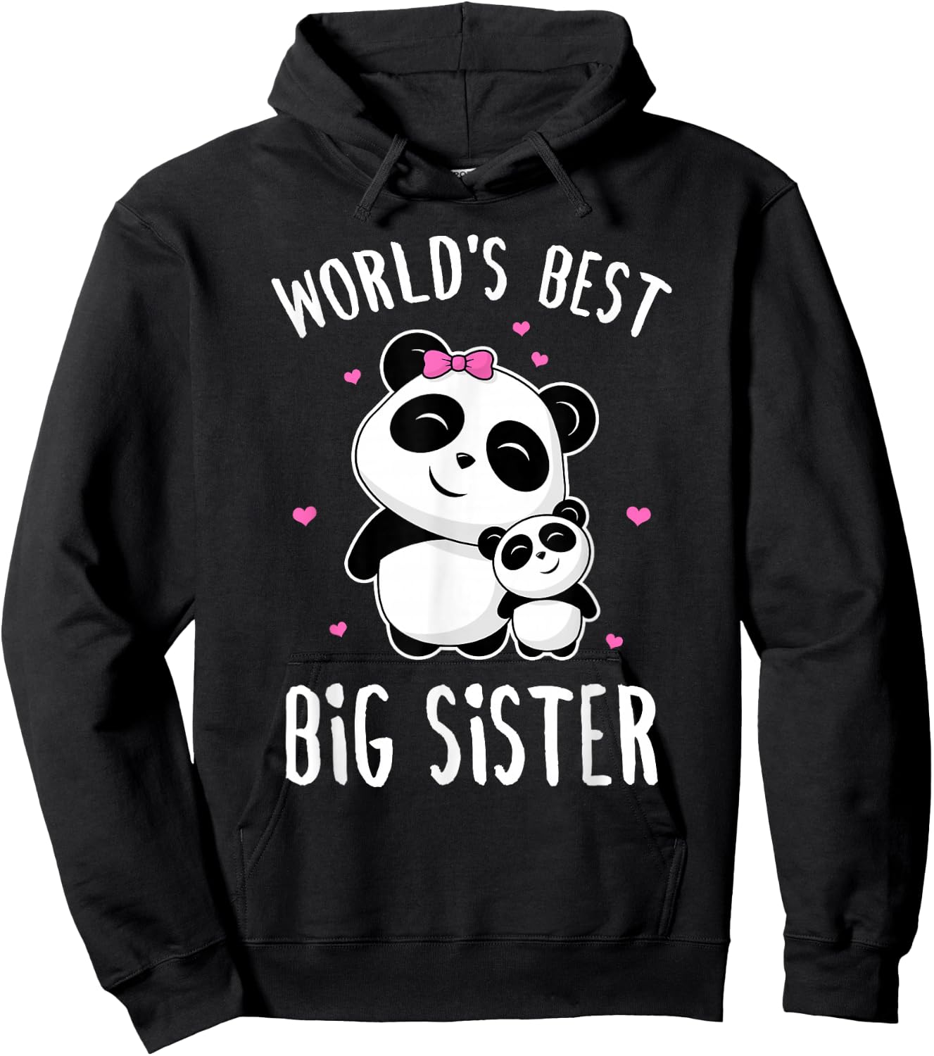 World's Best Big Sister - Cute Pandas Panda Siblings Gift Hoodie - Hoodie | Black