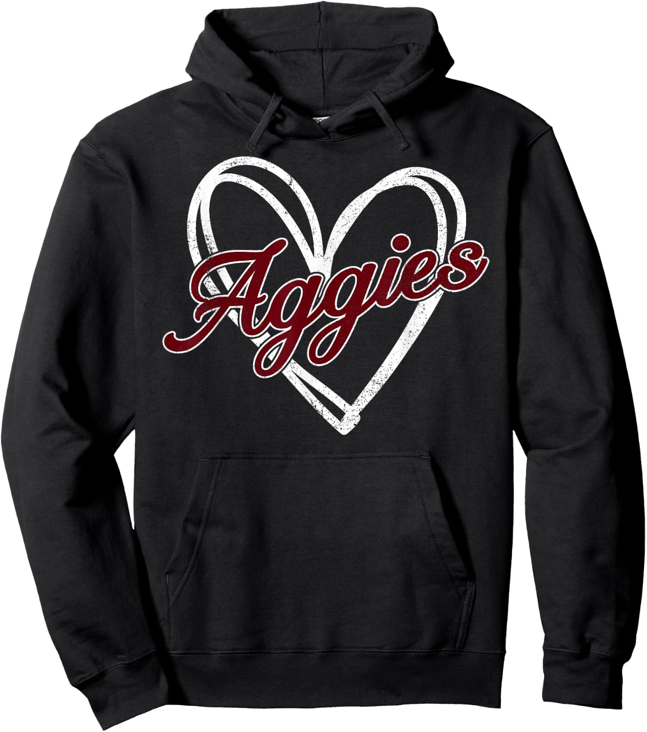 Retro Personalized Aggies-Heart Men Women Kid Hoodie - Hoodie | Black