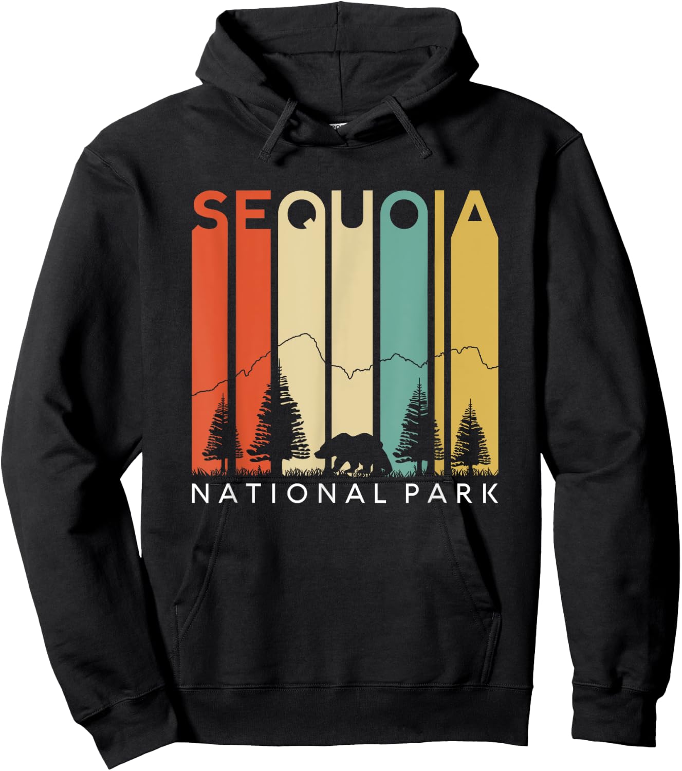 Sequoia National Forest Retro Camping California Kern River Hoodie - Hoodie | Black