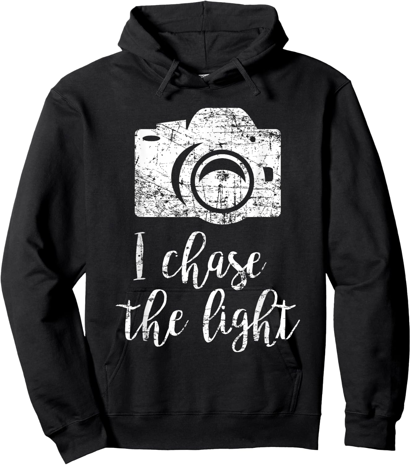 I Chase the Light Photography Camera Gift Photographer Hoodie - Hoodie | Black