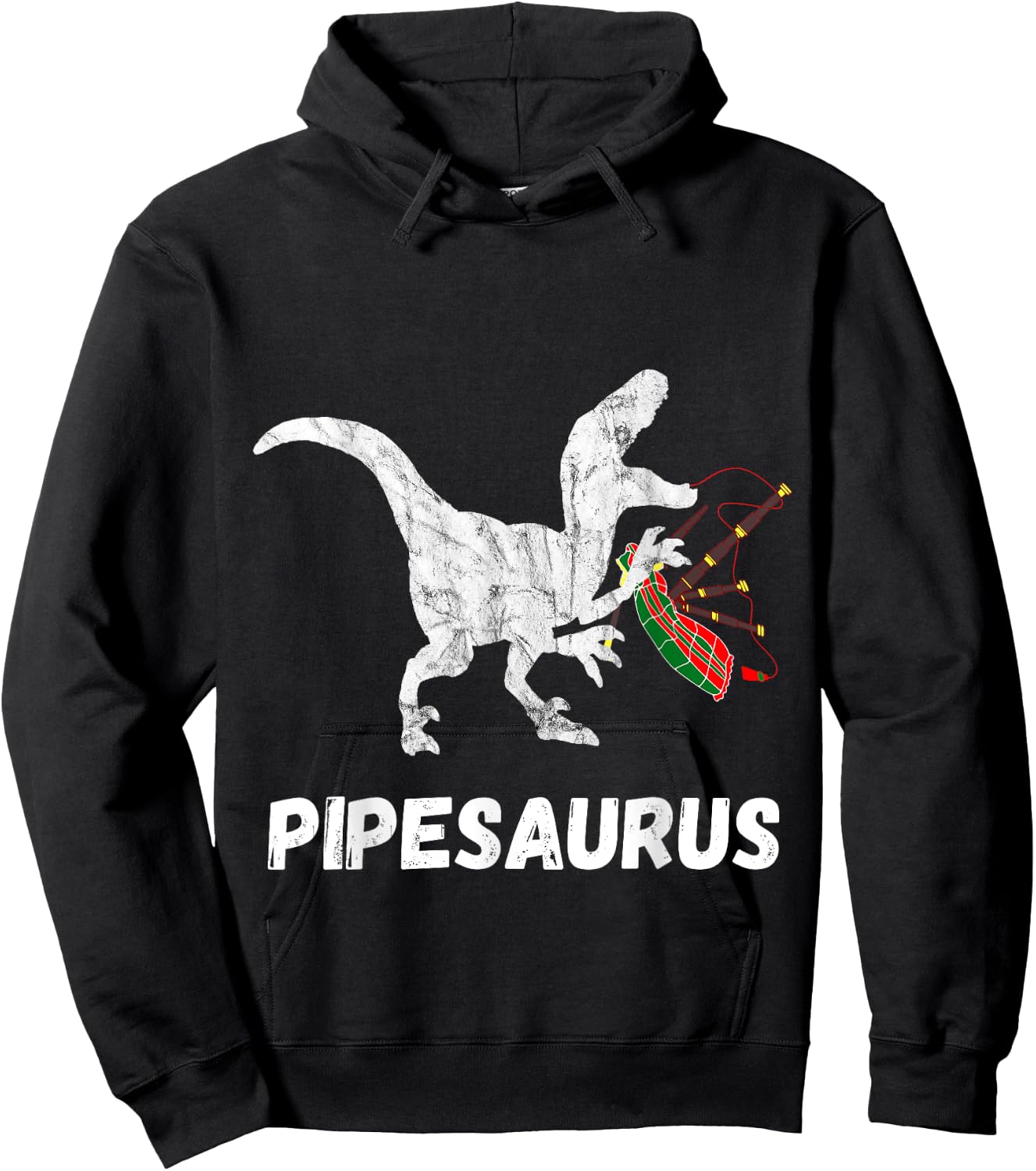 Bagpipe Saurus Irish Bagpiper Dinosaurs Bagpiping Hoodie - Hoodie | Black