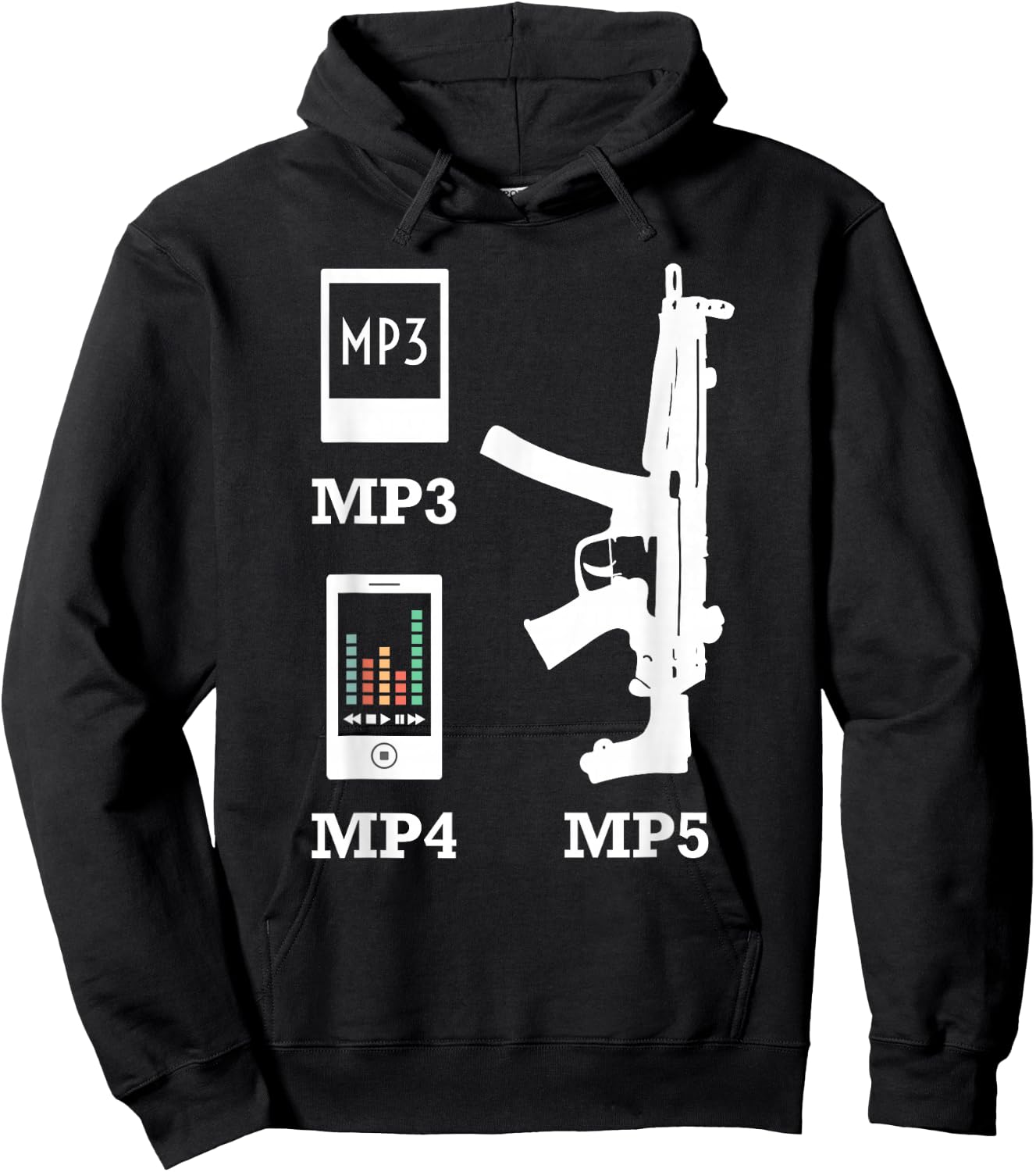 MP3 MP4 MP5 Vintage 2nd Amendment American Music T Shirt Hoodie - Hoodie | Black