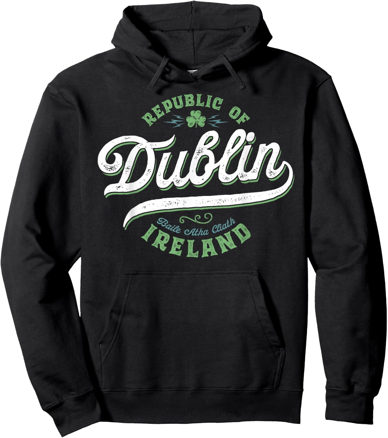 Dublin Ireland | Eire Vintage Irish Capital Dublin Hoodie - Hoodie | Black