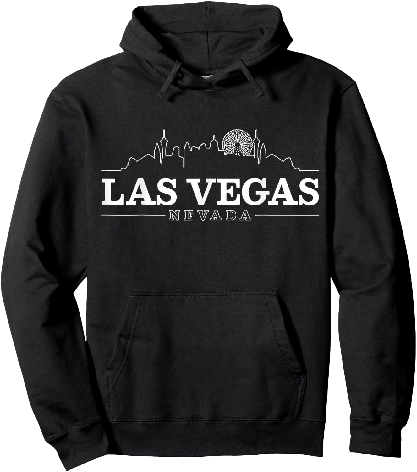 Las Vegas Skyline - Vintage Nevada Souvenir Gift Hoodie - Hoodie | Black