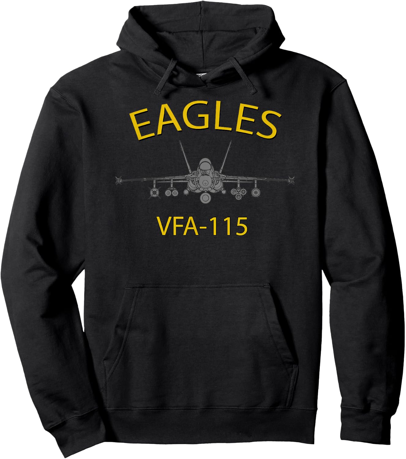 VFA-115 "Eagles" Squadron F-18 Super Hornet Hoodie - Hoodie | Black