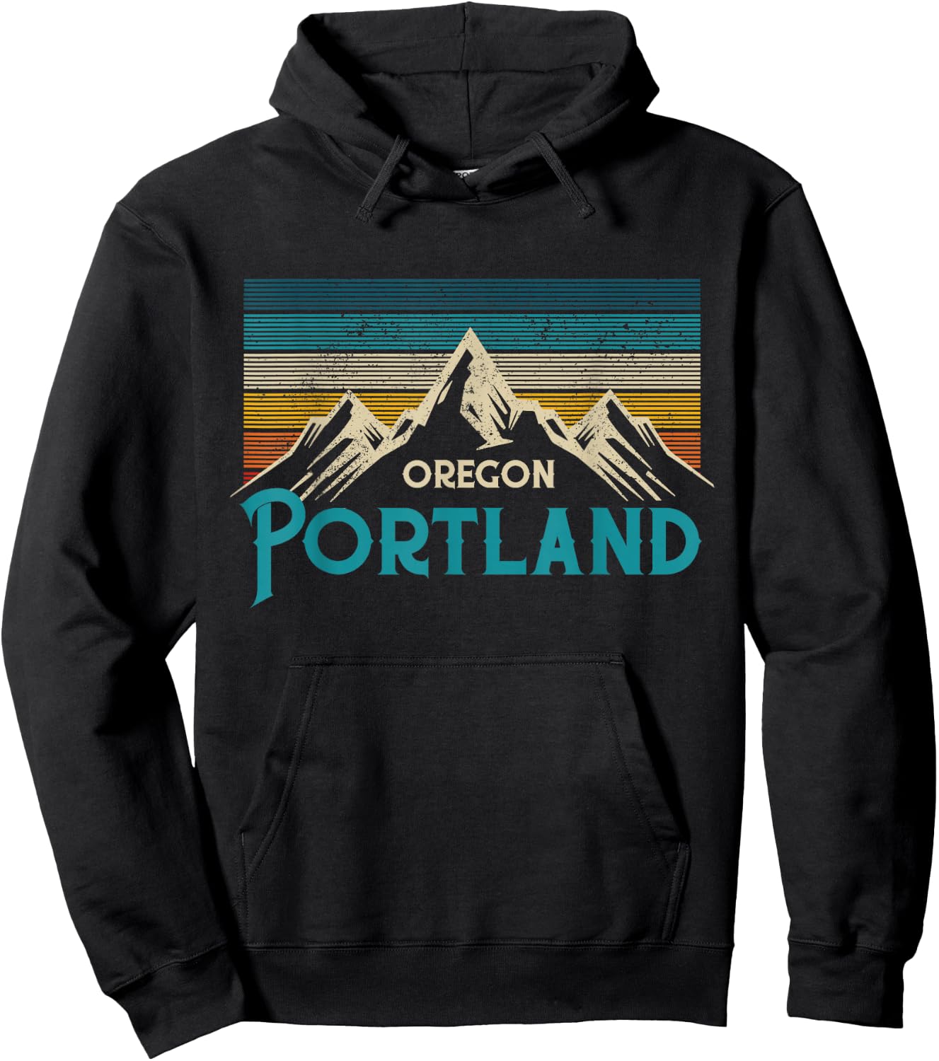 Portland Oregon Vintage Souvenir Hoodie - Hoodie | Black