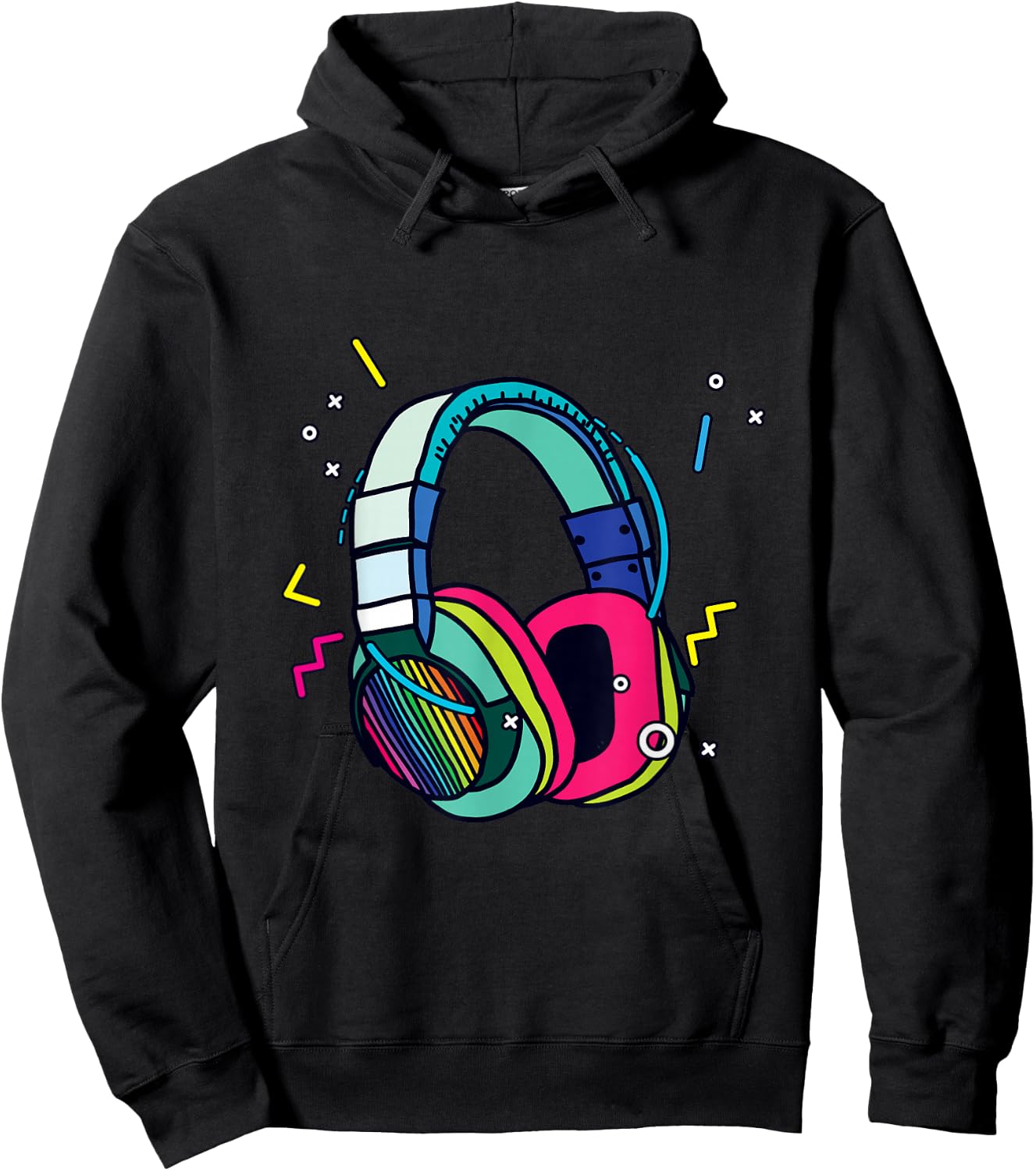 Music Sound Headphones DJ Funny Gift Disk Jockey Hoodie - Hoodie | Black