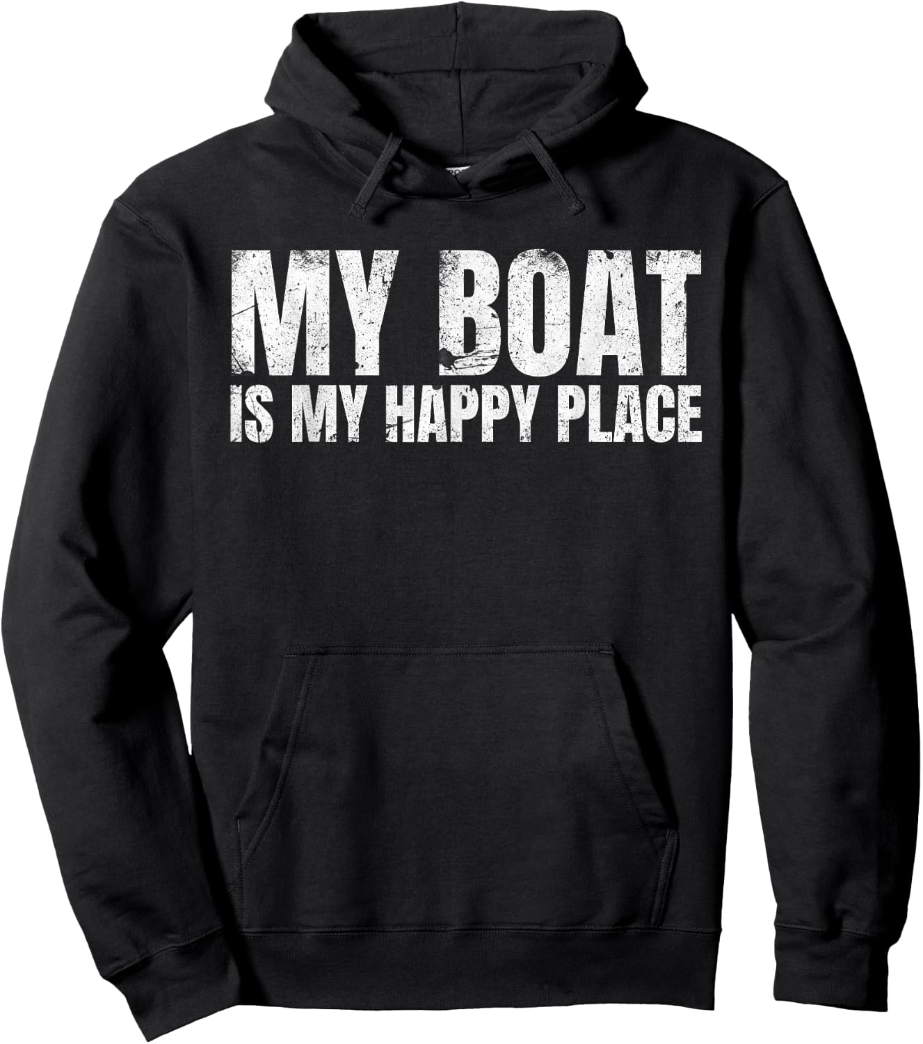 My Boat Is My Happy Place Sailing Nautical Hoodie - Hoodie | Black