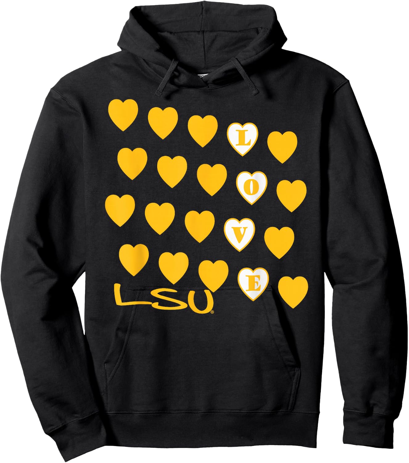 LSU Tigers Valentine Love Purple Officially Licensed Hoodie - Hoodie | Black