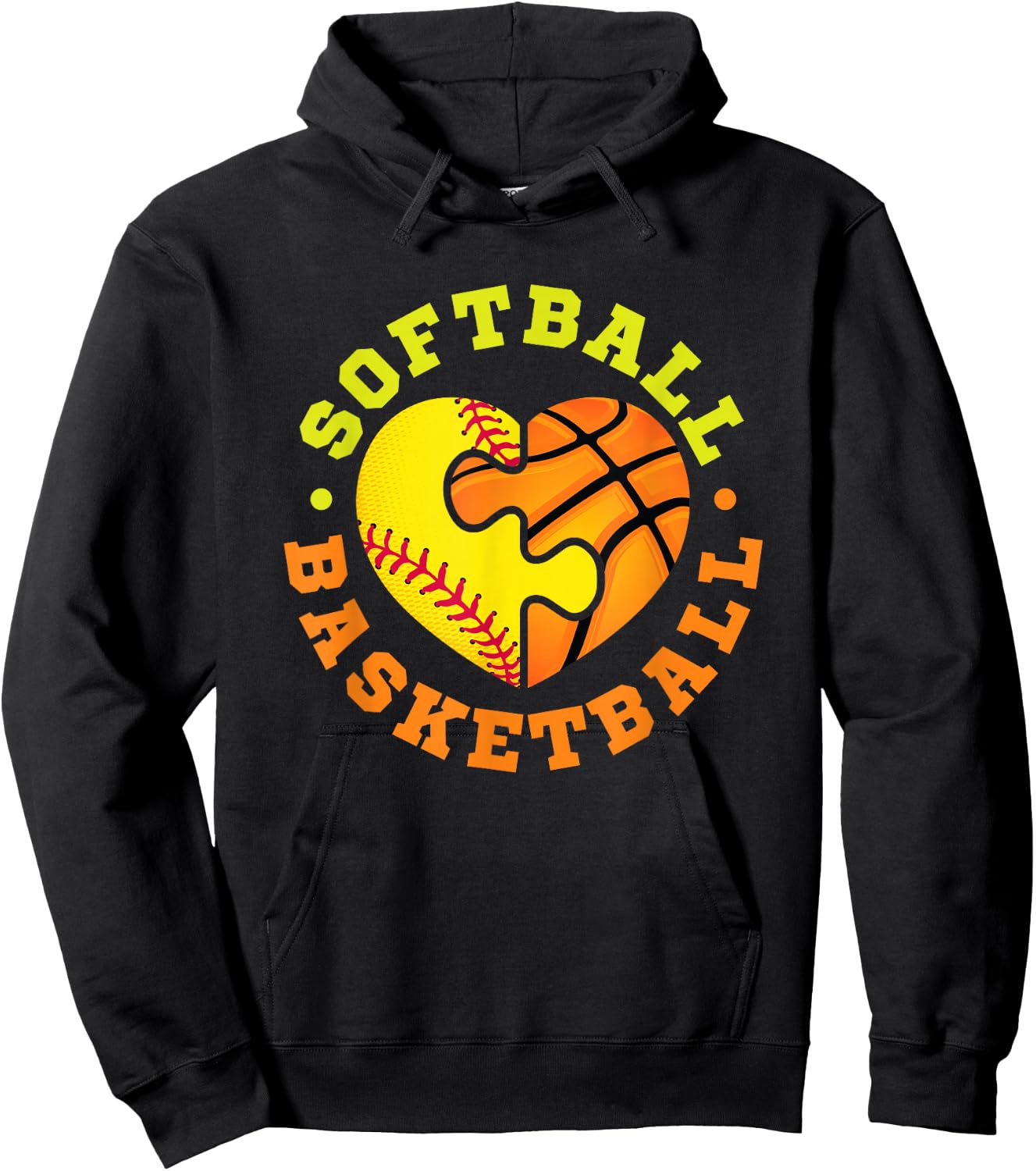 Softball Basketball Hoodie - Hoodie | Black