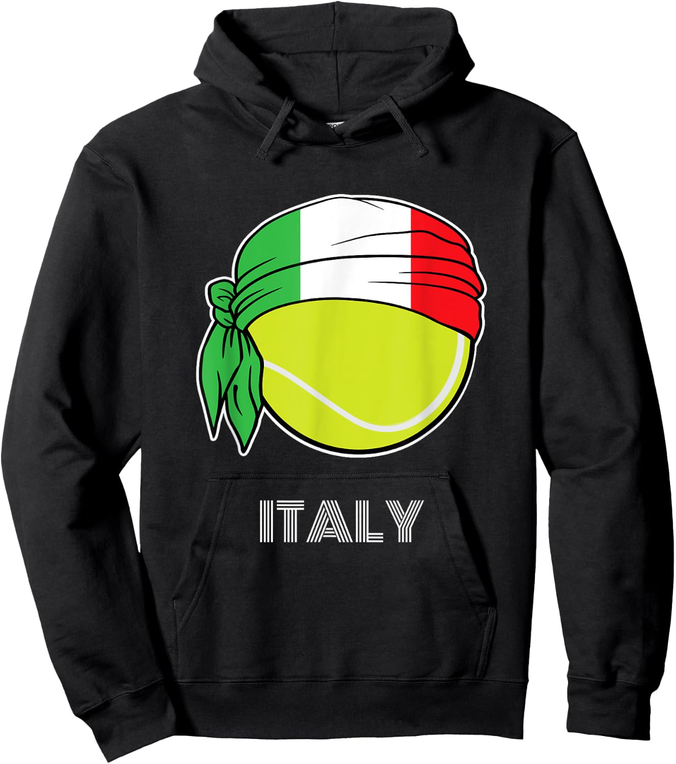 Italy Tennis Shirt for Italian Players, Italy Tennis Hoodie - Hoodie | Black
