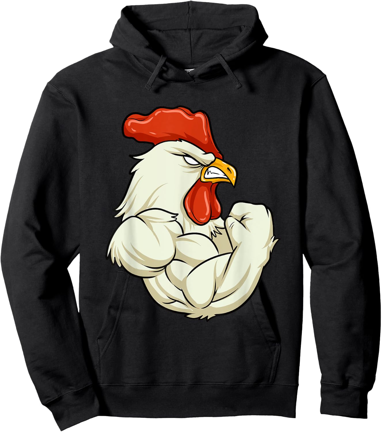 Rooster At The Gym - Muscle Fitness Training Bodybuilder Hoodie - Hoodie | Black