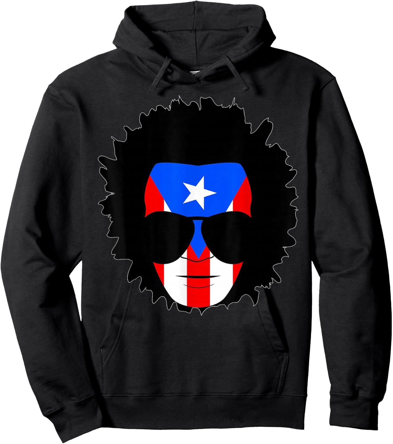 Afro Boricua Afro Latino Afro Puerto Rico Shirt Hoodie - Hoodie | Black