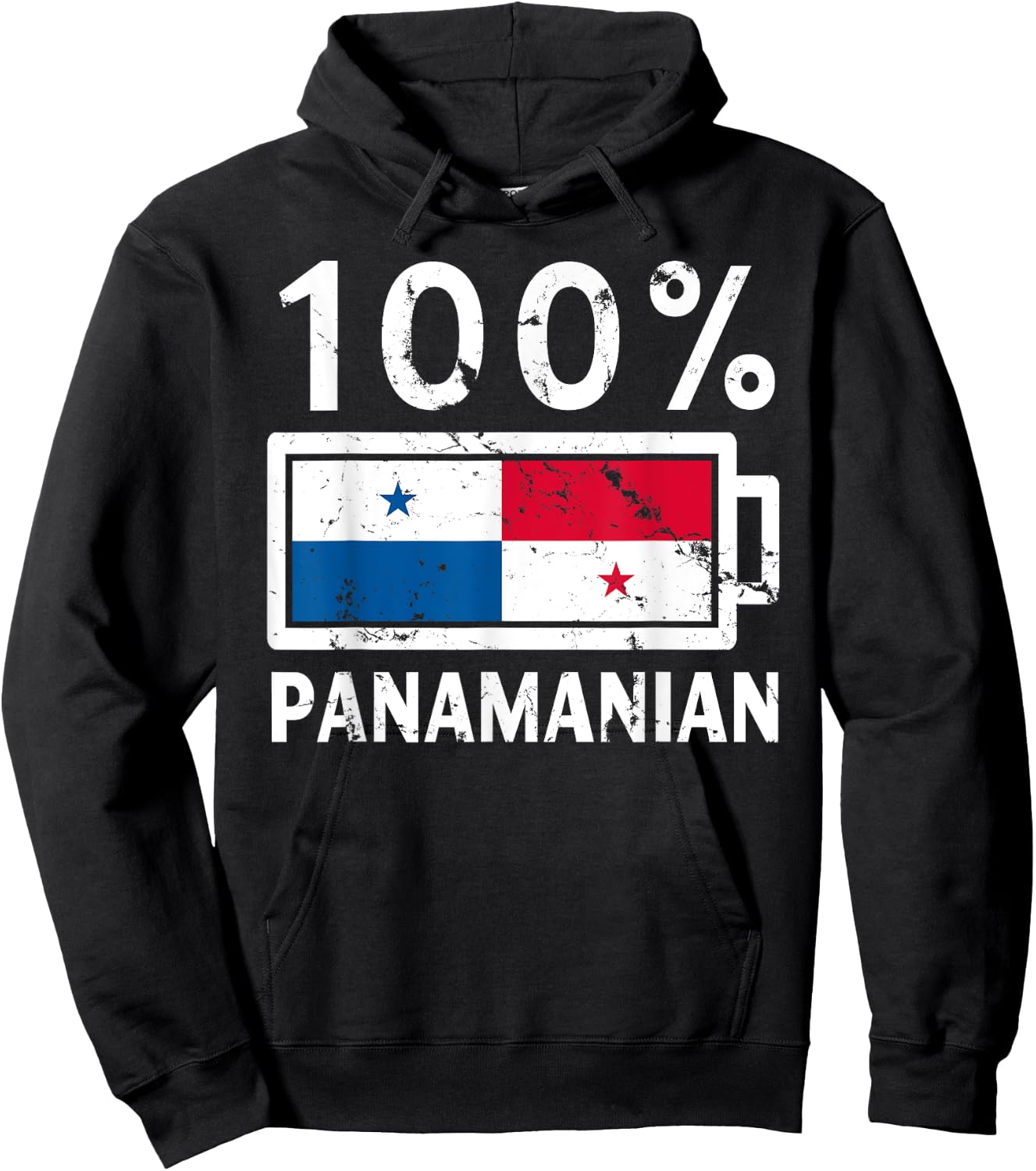 Panama Flag | 100% Panamanian Battery Power Hoodie - Hoodie | Black