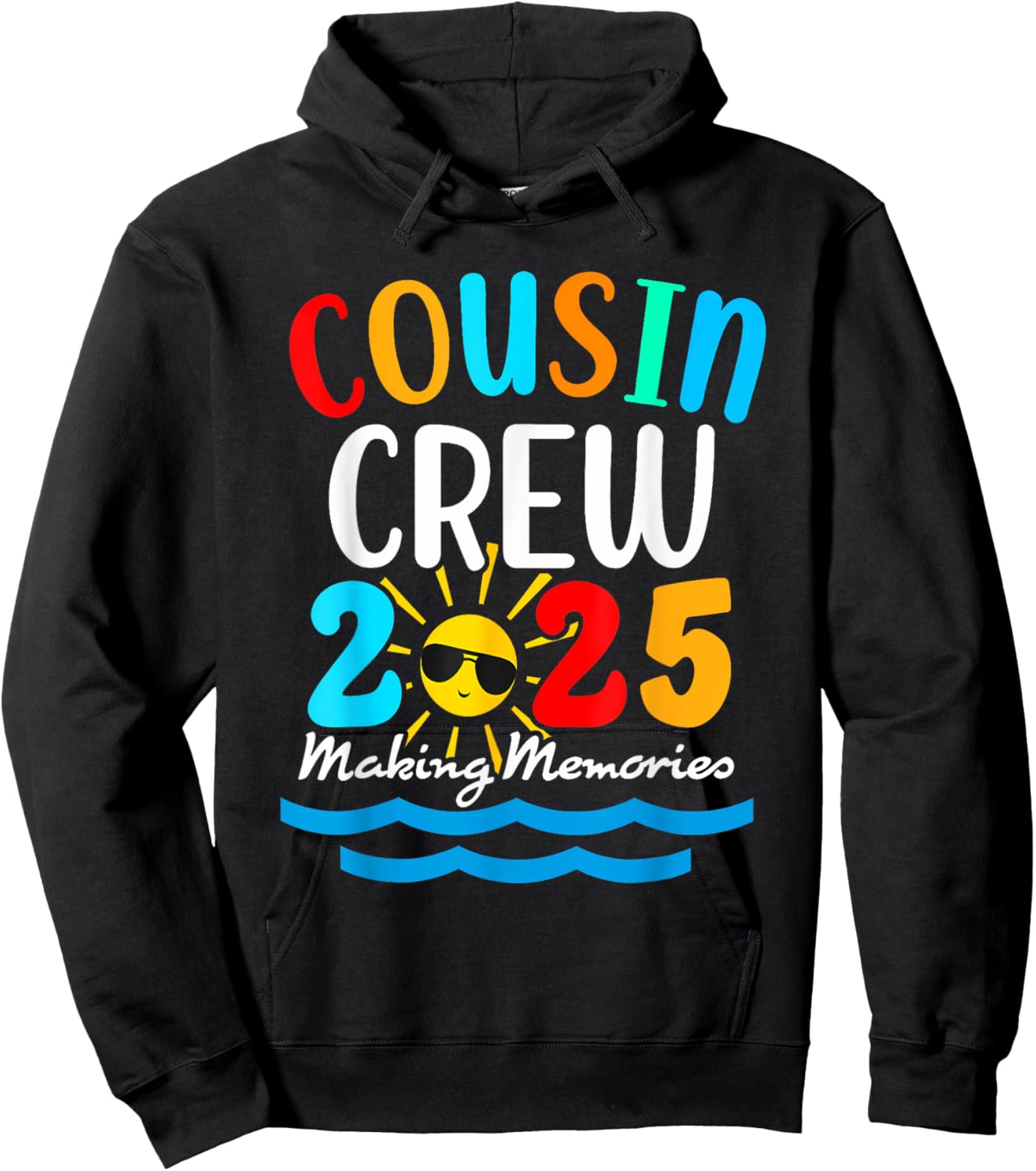 Cousin crew 2025 Summer Vacation Beach Family Trips Matching Hoodie - Hoodie | Black