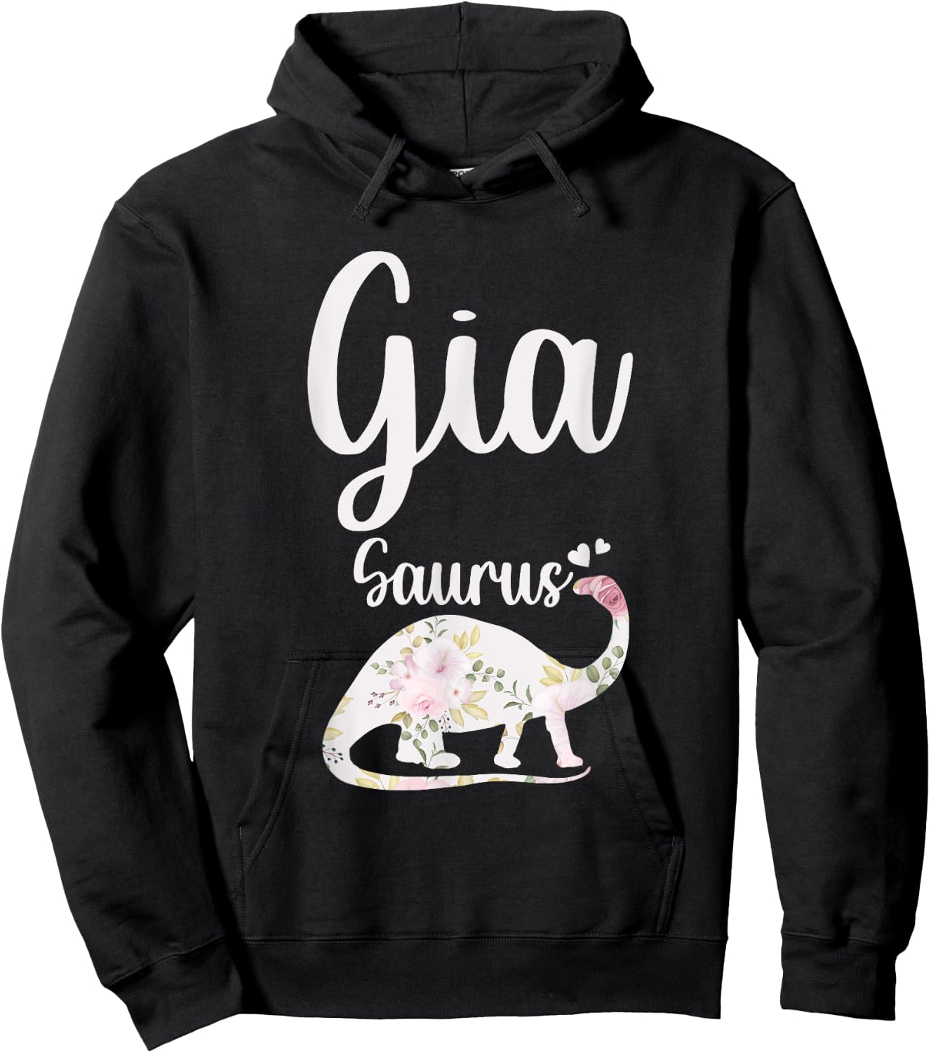 Gia Saurus Grandma Mother's Day Thanksgiving Christmas Hoodie - Hoodie | Black