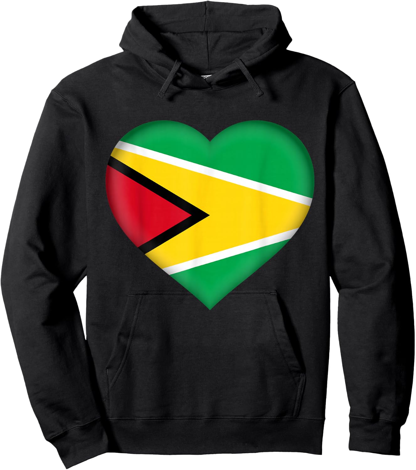 I Love Guyana | Guyanese Flag Heart Outfit Hoodie - Hoodie | Black