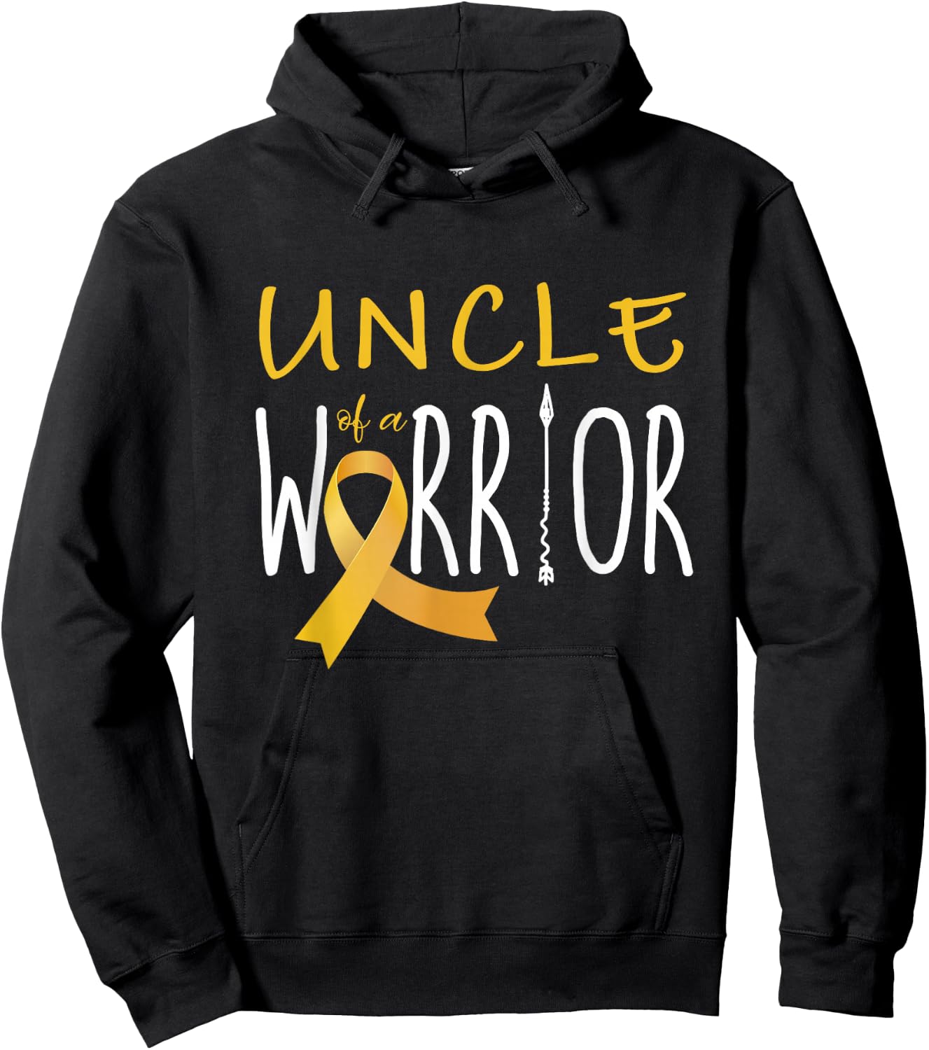 Childhood cancer awareness Uncle of a warrior Hoodie - Hoodie | Black