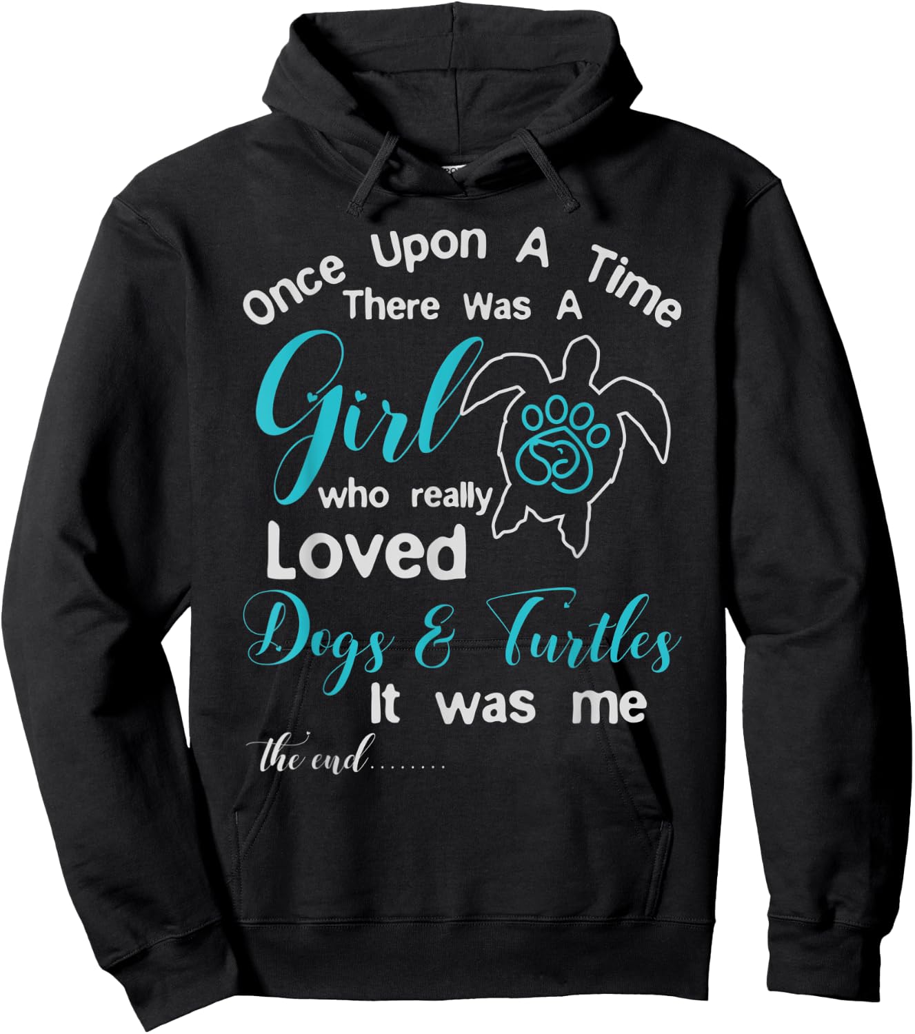 There Was A Girl Who Really Loved Dogs & Turtles design Hoodie - Hoodie | Black