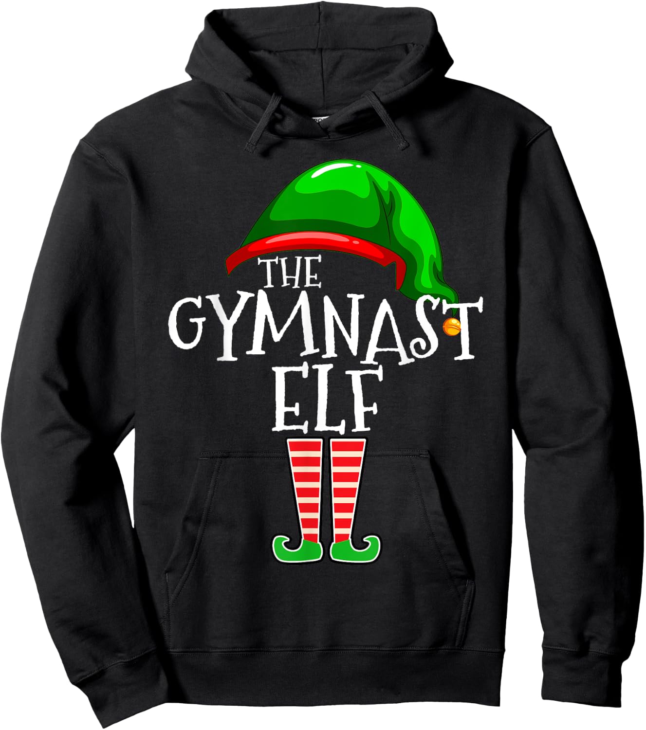 Gymnast Elf Group Matching Family Christmas Gift Gymnastics Hoodie - Hoodie | Black