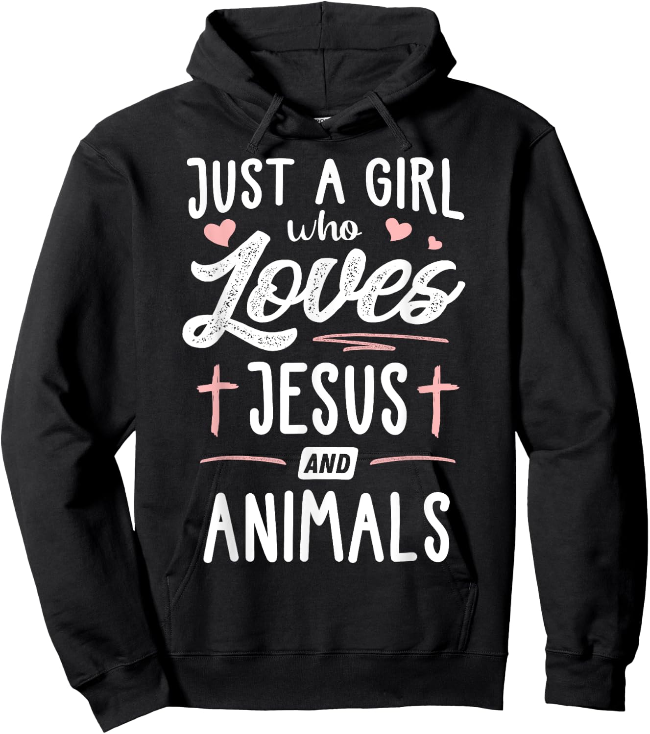 Just A Girl Who Loves Jesus And Animals Gift Women Hoodie - Hoodie | Black